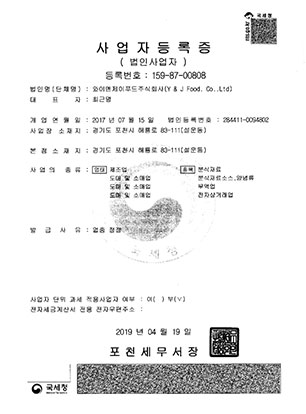 Certificate of Business Registration